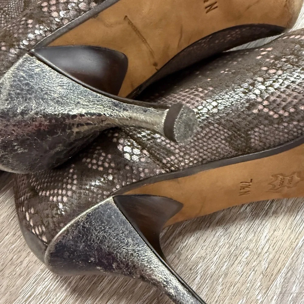 Donald Pliner Brown Snakeskin Knee-High Boots Size 7.5 - Picture 4 of 5